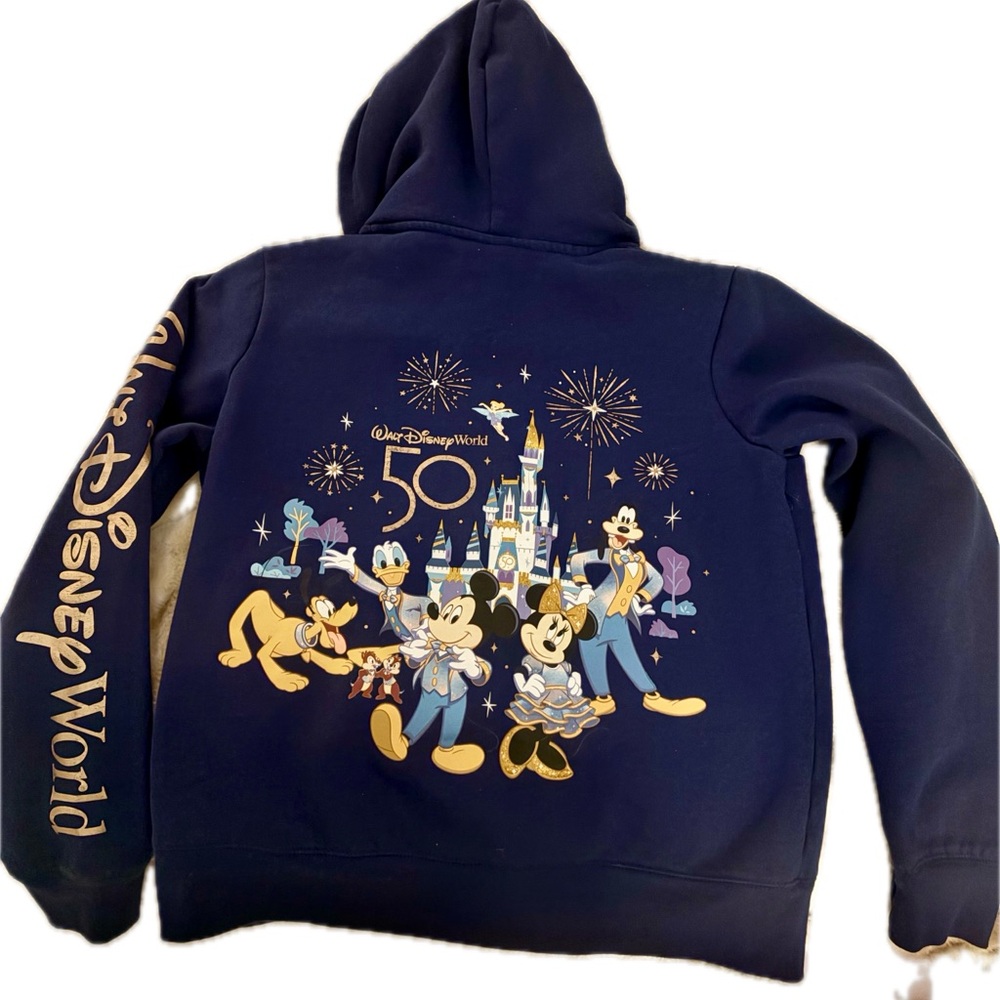 Disney World 50th Anniversary Zip Hoodie - Size Large Unisex
